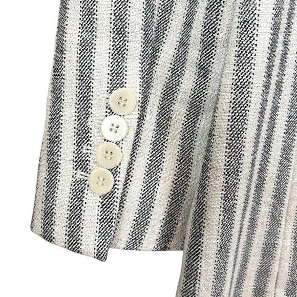 New IRO Ollan Tweed Knit Striped Buttoned Blazer Jacket Ecru Cream Size 36 US 4 - Picture 7 of 11
